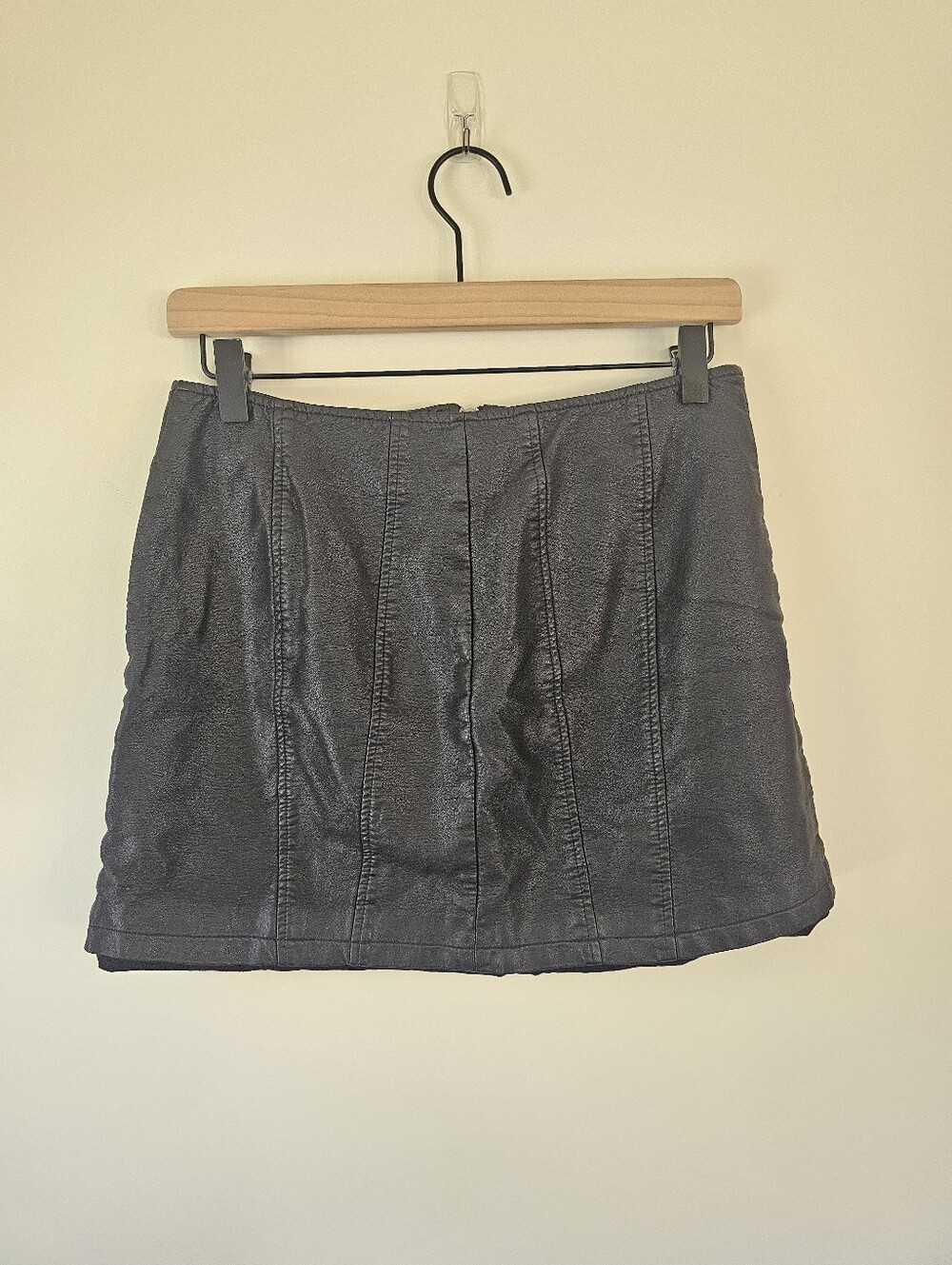 Free People Layla Vegan Leather Black Mini Skirt - Picture 6 of 9
